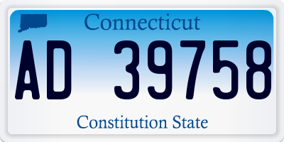 CT license plate AD39758