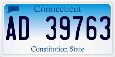 CT license plate AD39763