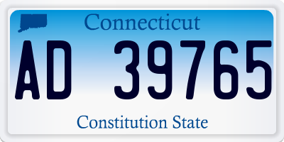 CT license plate AD39765