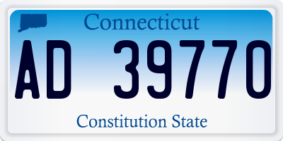 CT license plate AD39770