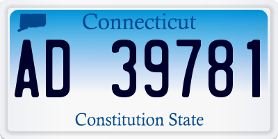 CT license plate AD39781