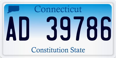 CT license plate AD39786