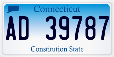 CT license plate AD39787