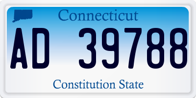 CT license plate AD39788