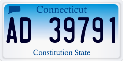 CT license plate AD39791