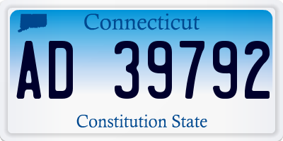CT license plate AD39792