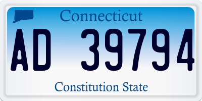 CT license plate AD39794