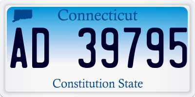 CT license plate AD39795