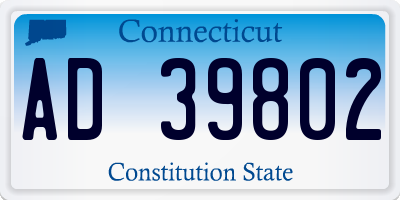 CT license plate AD39802