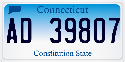 CT license plate AD39807