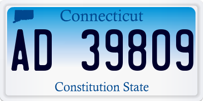 CT license plate AD39809