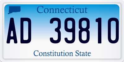 CT license plate AD39810
