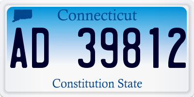 CT license plate AD39812