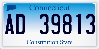 CT license plate AD39813