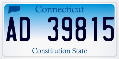 CT license plate AD39815