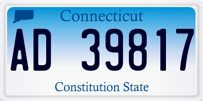CT license plate AD39817