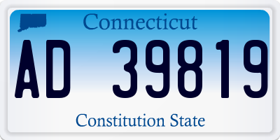 CT license plate AD39819