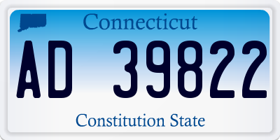 CT license plate AD39822
