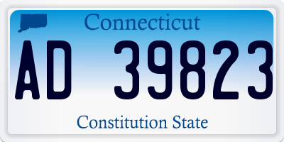 CT license plate AD39823