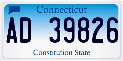 CT license plate AD39826