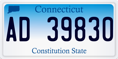 CT license plate AD39830