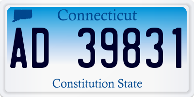 CT license plate AD39831