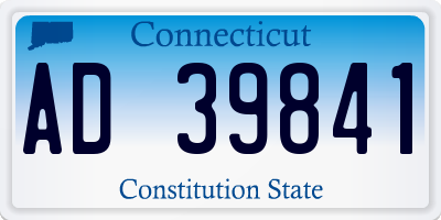 CT license plate AD39841