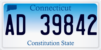 CT license plate AD39842