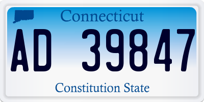 CT license plate AD39847