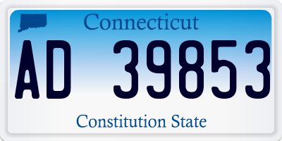 CT license plate AD39853