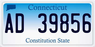 CT license plate AD39856
