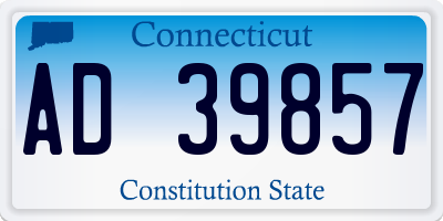 CT license plate AD39857