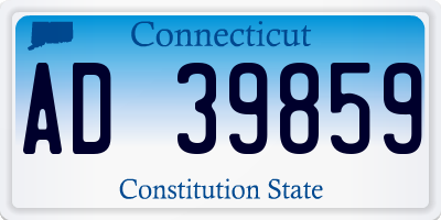 CT license plate AD39859