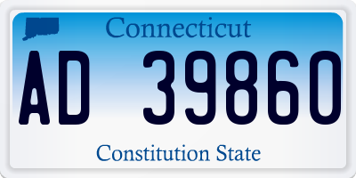 CT license plate AD39860