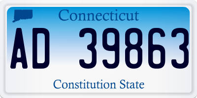 CT license plate AD39863