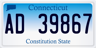 CT license plate AD39867