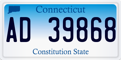 CT license plate AD39868