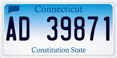 CT license plate AD39871