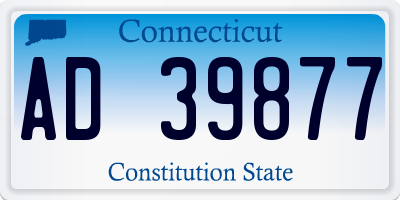 CT license plate AD39877