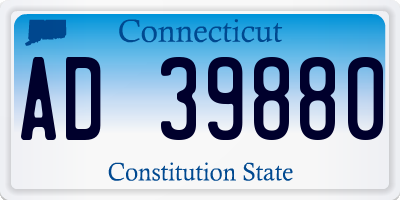 CT license plate AD39880