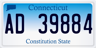 CT license plate AD39884