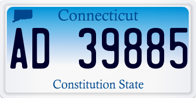 CT license plate AD39885