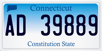 CT license plate AD39889