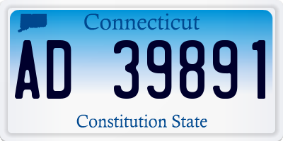 CT license plate AD39891