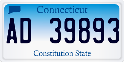 CT license plate AD39893