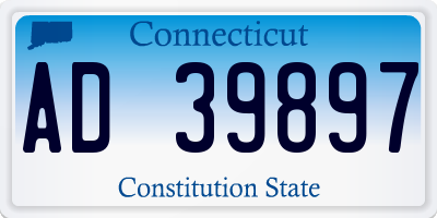 CT license plate AD39897