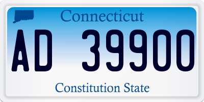 CT license plate AD39900