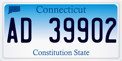 CT license plate AD39902