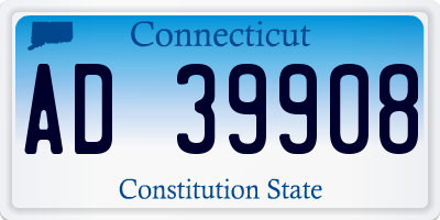 CT license plate AD39908