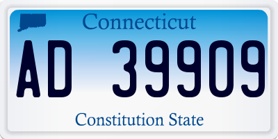 CT license plate AD39909